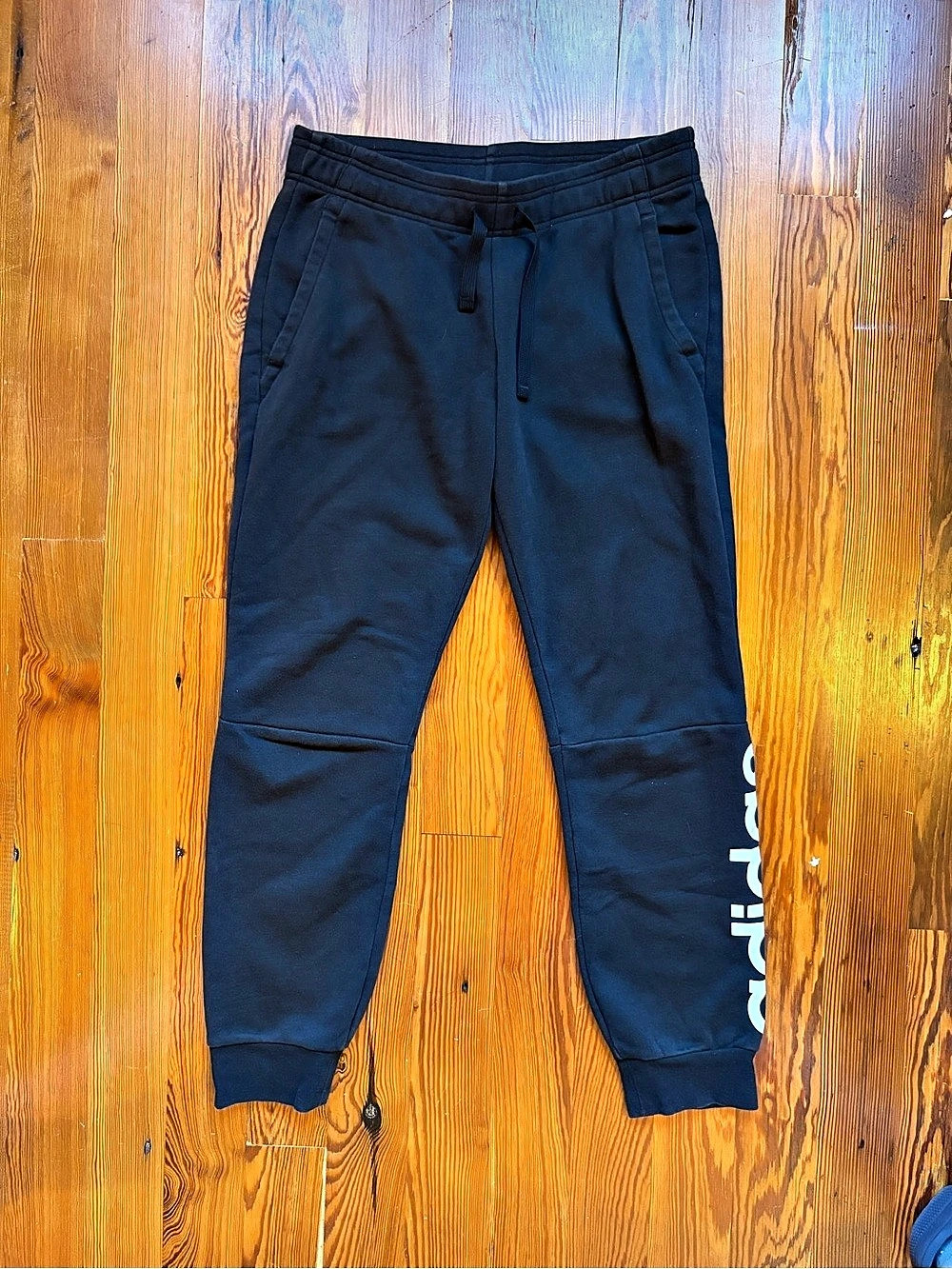Adidas Essentials Black Logo Jogger Sweatpants